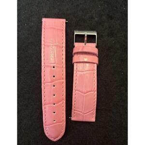 Vintage GUESS Strap Genuine Leather Watch Band Wristwatch Pink 22MM
